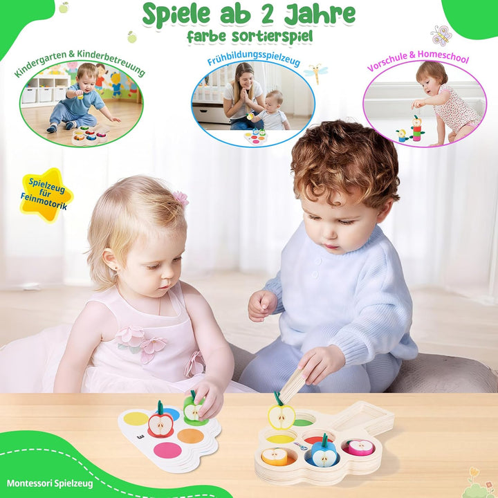 FCSONU Montessori Spielzeug ab 1 2 3 Jahre, Lernen Sortierspiel Feinmotorik | Kinder Farben Lernen M
