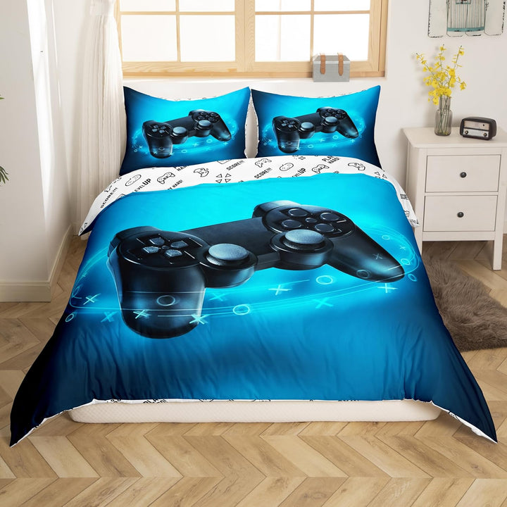 Kinderspiele Bettbezug-Set, Teens Gamepad Bettwäsche-Set 155X220, Moderne Vr Spieler Tröster-Abdecku