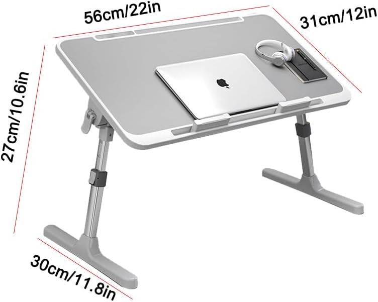 Laptop Tisch, Dicker Stabiler Füsse, Höhenverstellbar und Winkelverstellbar, Genügend Maus Platz, bi