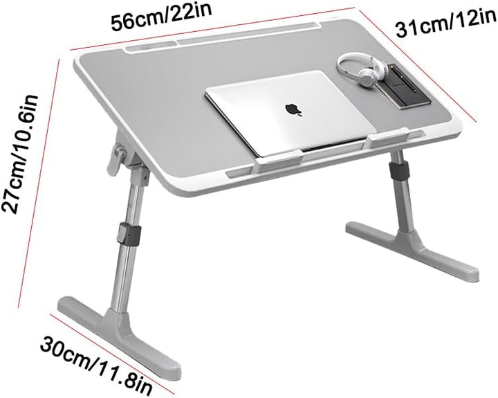 Laptop Tisch, Dicker Stabiler Füsse, Höhenverstellbar und Winkelverstellbar, Genügend Maus Platz, bi