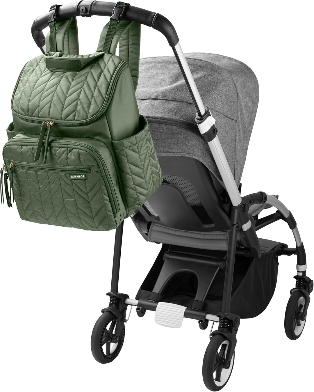 Skip Hop Forma Wickeltasche, Rucksack für Mutter und Vater, grosses Fach mit zwei Packwürfeln, gepol