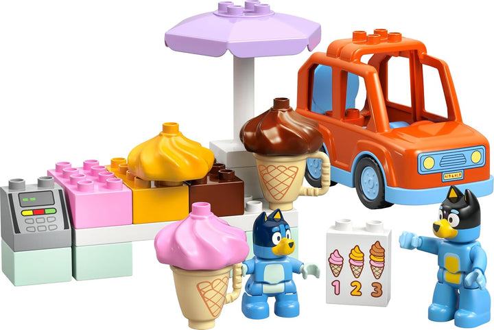 LEGO DUPLO Bluey: Ausflug zur Eisdiele mit Bluey - Lernspielzeug für Kleinkinder - Mit Spielzeug Aut