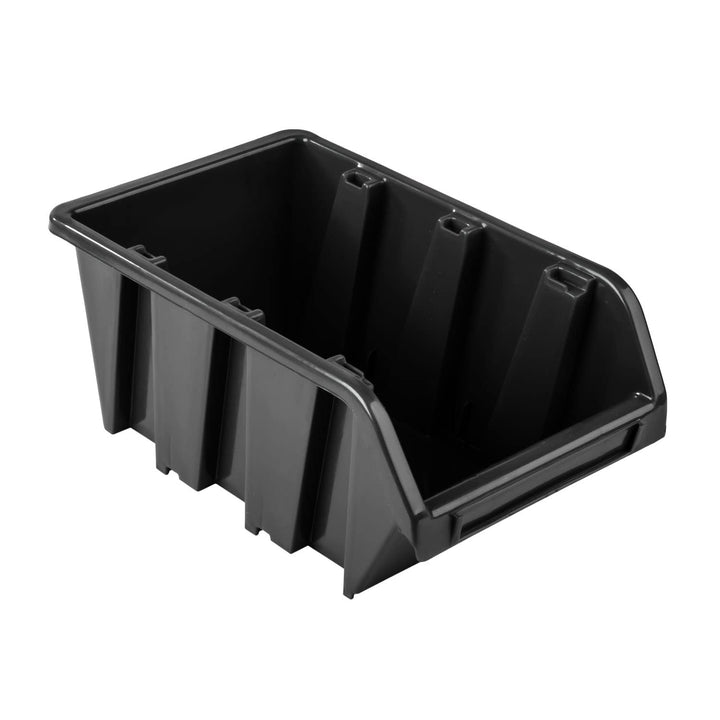 100x Stapelbox 195 x 90 x 120 mm - Stapelboxen Set - Sichtbox Sichtlagerboxen Lagerbox, Schwarz, 100