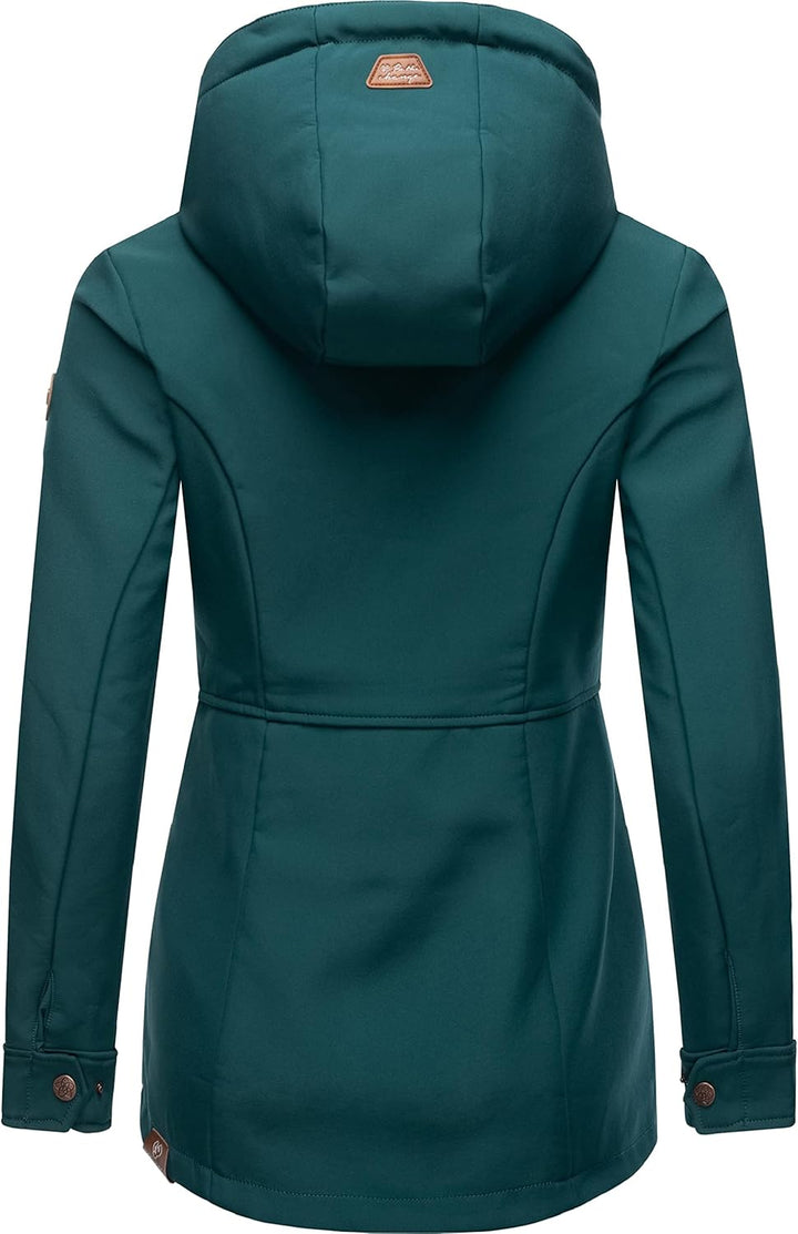 Ragwear Damen Sotfshelljacke Übergangsjacke mit Teddyfleece-Kapuze Yba Intl XS-6XL 5XL Dark Green22,