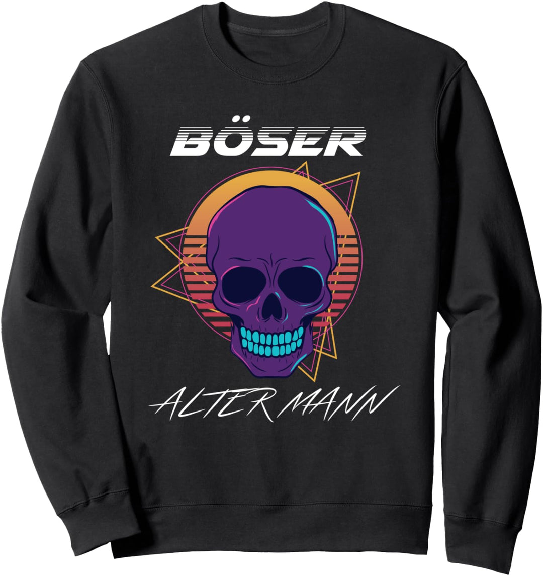 Vaporwave Böser alter Mann Schädel Sweatshirt