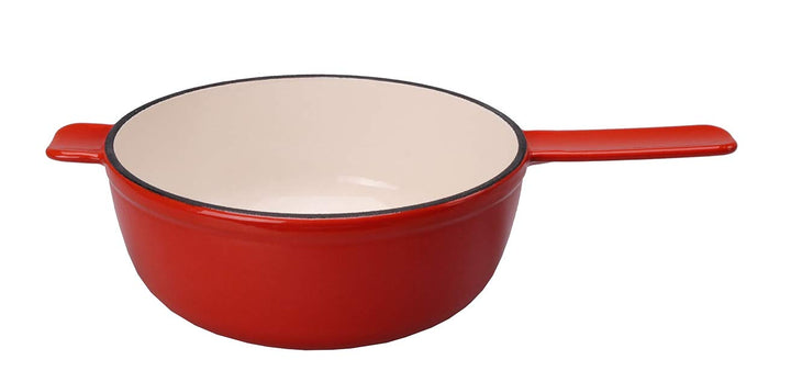 Kisag Fondue Caquelon Gusseisen Fonduetopf Käsefondue rot Kachel 20 cm 2,0 l