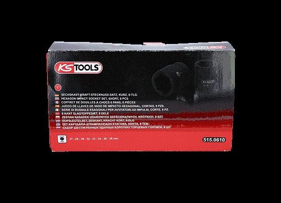 KS Tools 515.0610 1" Sechskant-Kraft-Stecknuss-Satz, kurz, 8-tlg.