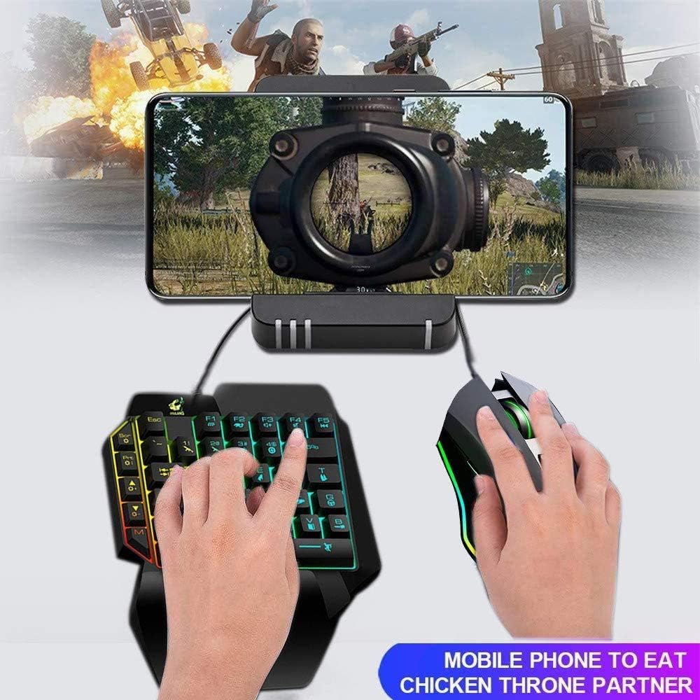 Kombination aus Gaming-Tastatur und -Maus, verkabelt 39 Tasten Mechanisches Gefühl Regenbogen-Hinter