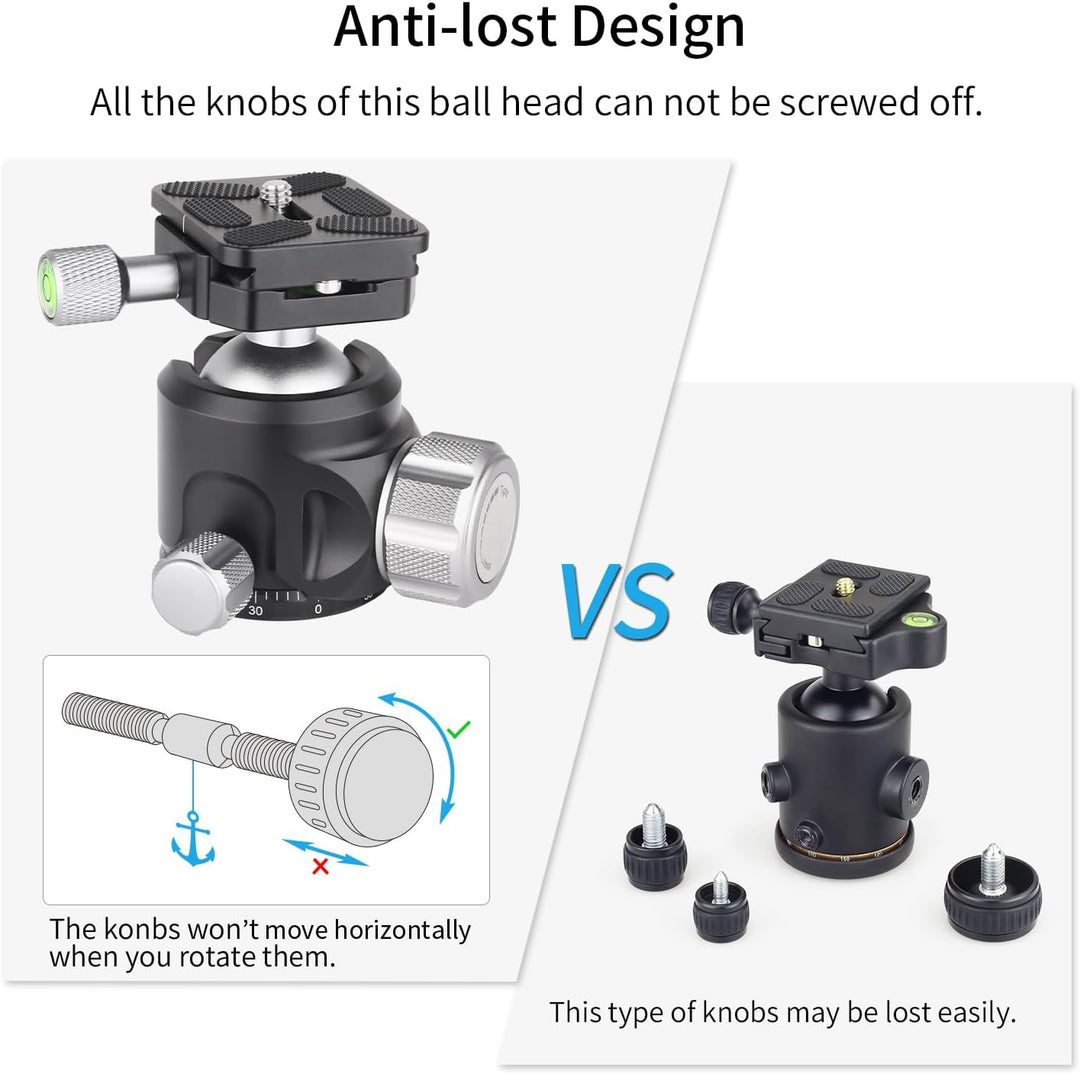INNOREL N36 Kugelkopf Stativköpfe Tripod Head Niedrige Profile Kugelkopf 360 Grad Drehbarer Durchmes