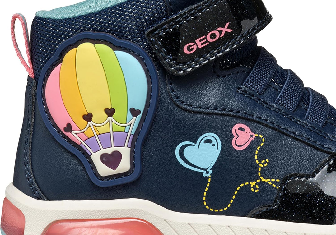 Geox Mädchen J Inek GirlSneaker 25 EU Navy Watersea, 25 EU Navy Watersea