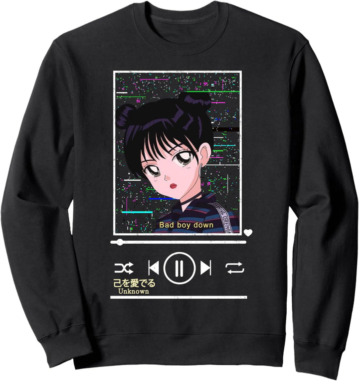 Anime Girl Japanisch Ästhetisch Anime Otaku Musik Spieler Sweatshirt