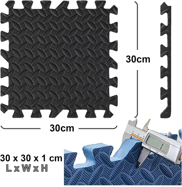 Bodenschutzmatte 1 cm Dicke Bodenmatte Profi-Set 30x30x1,0 cm Kompaktmatten EVA Sportmatte Rutschfes