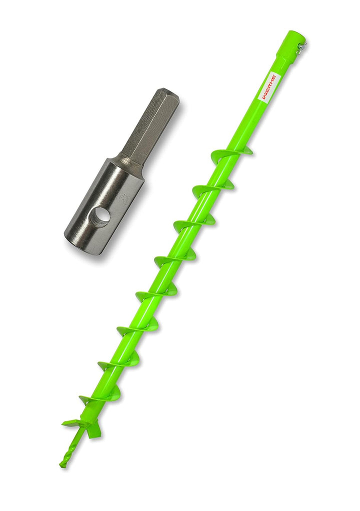 WERHE Profi Bohrer für Erdbohrer 60 mm Pfahlbohrer Brunnenbohrer präzise Bohrspitze Spiral eco Farbe