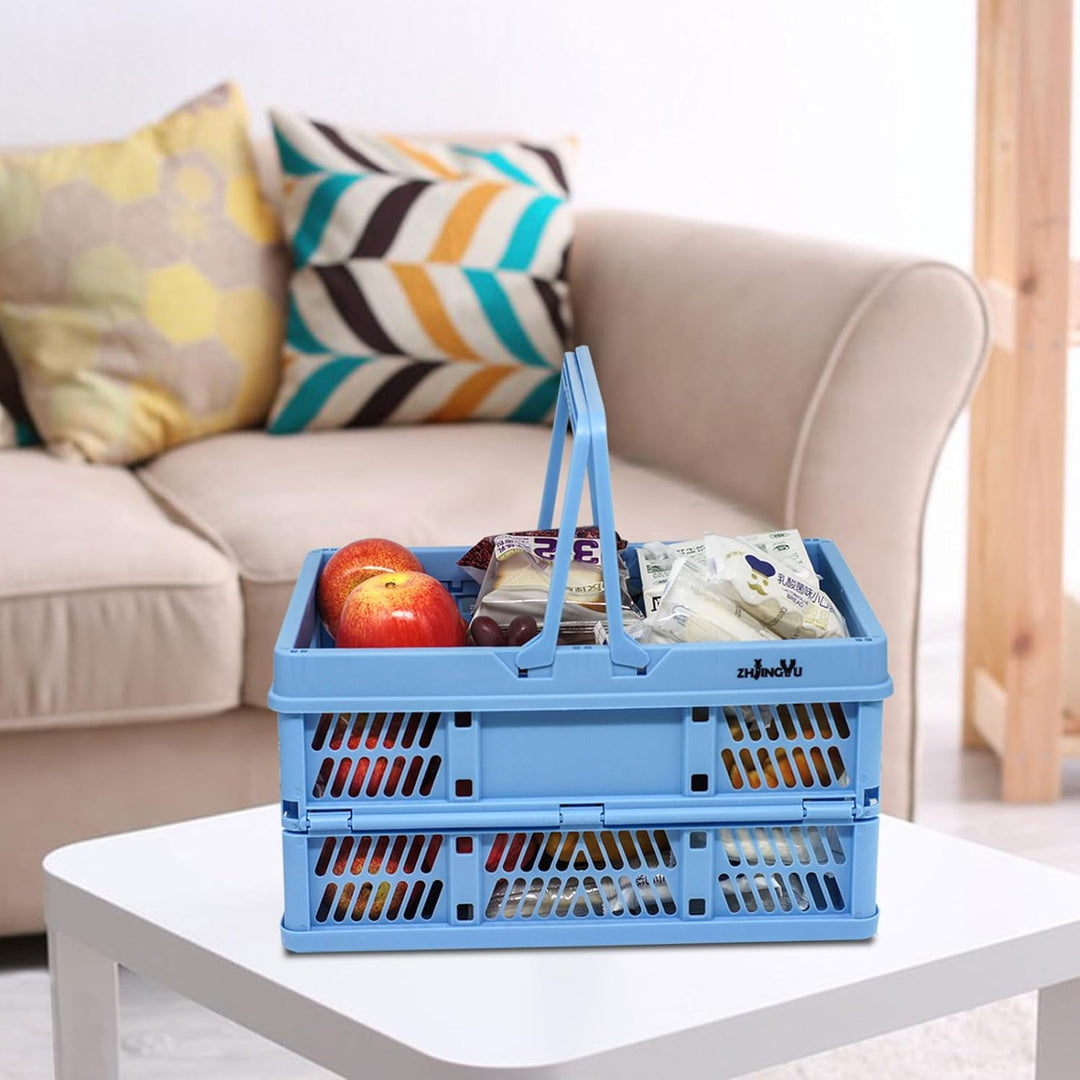 Klappbox 20L, Klappkiste mit Griff(38 * 25 * 20cm) Klappkorb, Einkaufskorb Plastik für Küche Schlafz