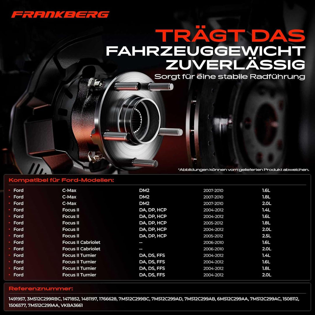 Frankberg Radnabe Radlagersatz Hinterachse für C-Max DM2 Focus C-Max Focus II DA DP HCP DB DH FCH Fo