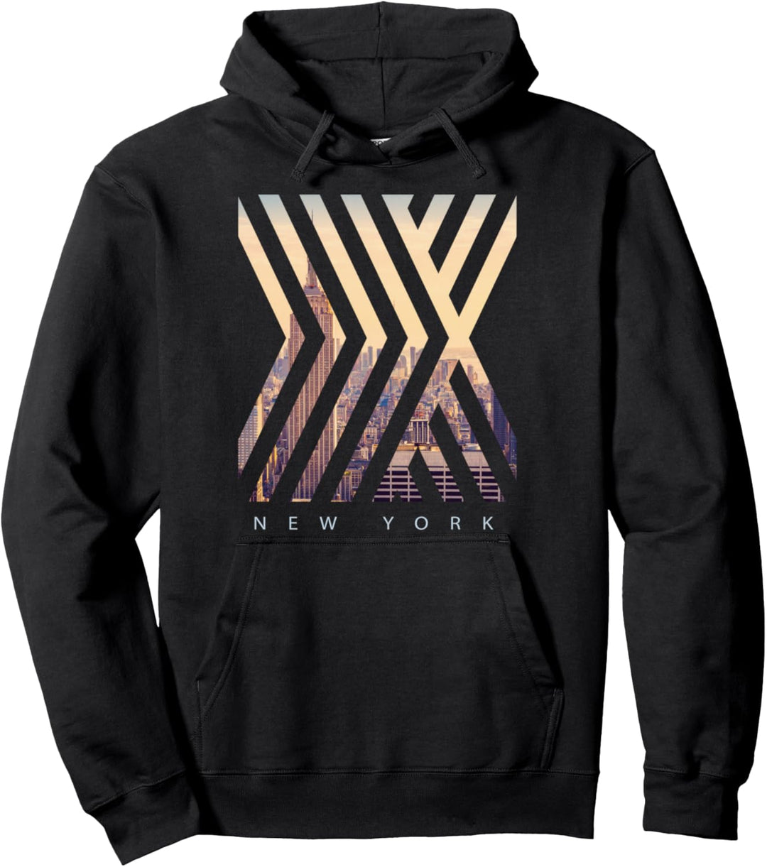 New York City Manhattan Skyline Abstrakt Pullover Hoodie