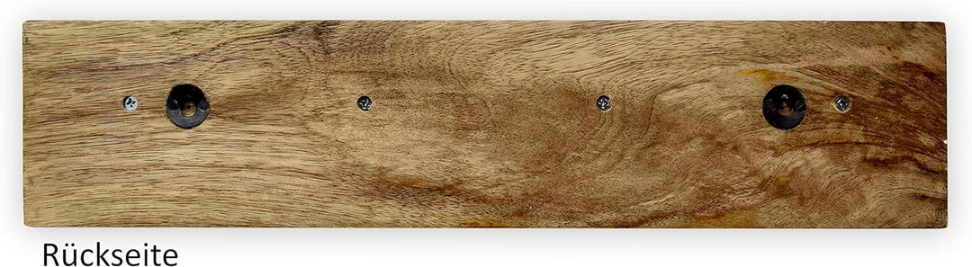 Lashuma Vintage Doppelhaken Garderobe 45x10 cm, 4er Bademantelhaken Altmessing, Belastbare Wand Hake