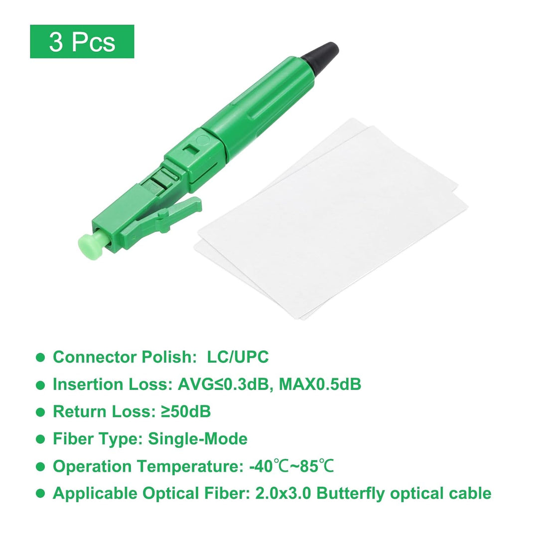 QUARKZMAN Glasfaser-Schnellverbinder-Adapter, LC/APC Glasfaser-Montage-Anschluss Singlemode Schnelle