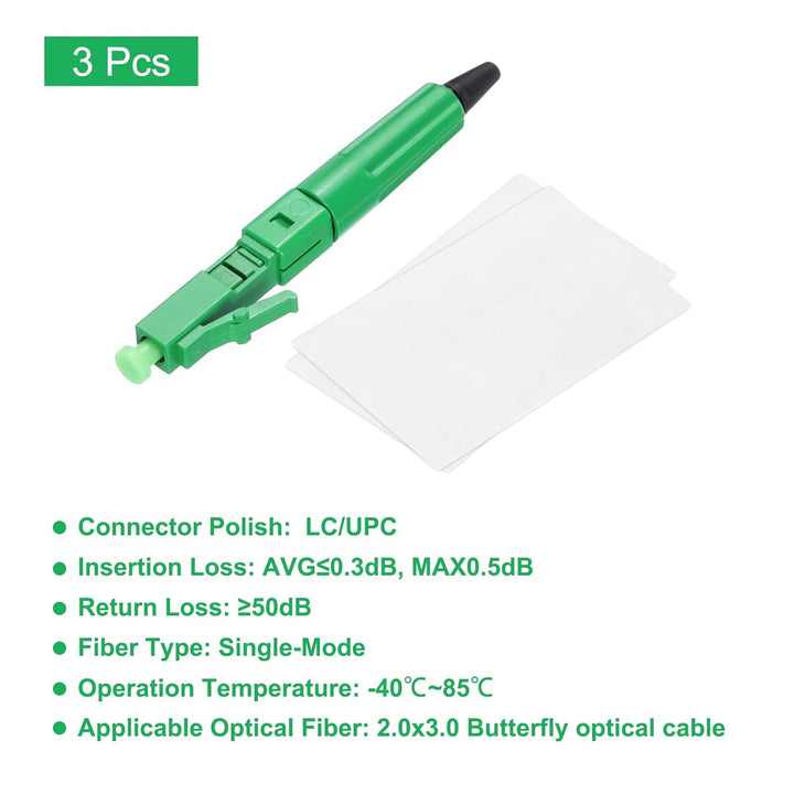 QUARKZMAN Glasfaser-Schnellverbinder-Adapter, LC/APC Glasfaser-Montage-Anschluss Singlemode Schnelle