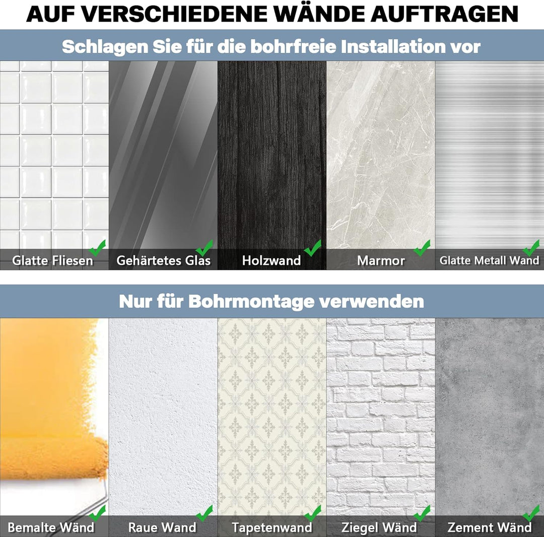 Duschablage Ohne Bohren, Duschregal Badregal Aluminium Selbstklebendem Duschkorb Wandhängend Matte