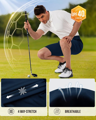 33,000ft Herren Golf Shorts UPF 50+ Stretch Shorts 10'' Bermuda Shorts Kurze Hose Dry Fit Causal Sho