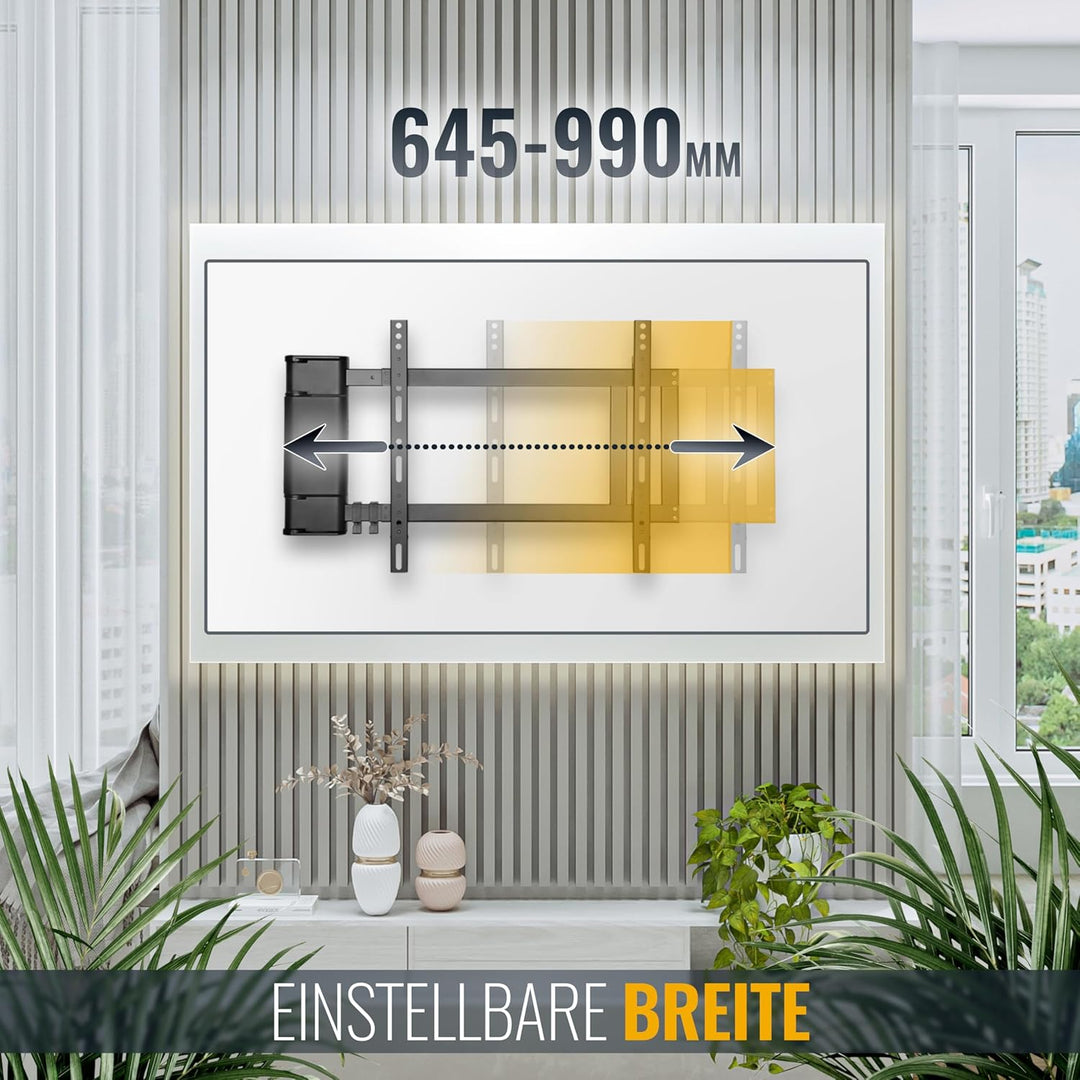 RICOO Elektrische TV Wandhalterung Schwenkbar für 32-65 Zoll - TV Halterung Schwenkbar SE2544 / Fern