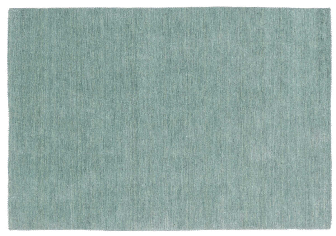 RUG PRINCE Wollteppich Gabbeh Uni 40x60 Handgewebt Türkis Einfarbig Handarbeit Zimmer Türkis 40x60 c