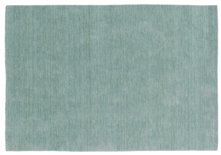 RUG PRINCE Wollteppich Gabbeh Uni 40x60 Handgewebt Türkis Einfarbig Handarbeit Zimmer Türkis 40x60 c