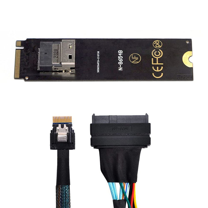 Xiwai NGFF M-Key NVME zu SFF-8654 Slimline SAS Kartenadapter und U.2 U2 SFF-8639 NVME PCIe SSD Kabel