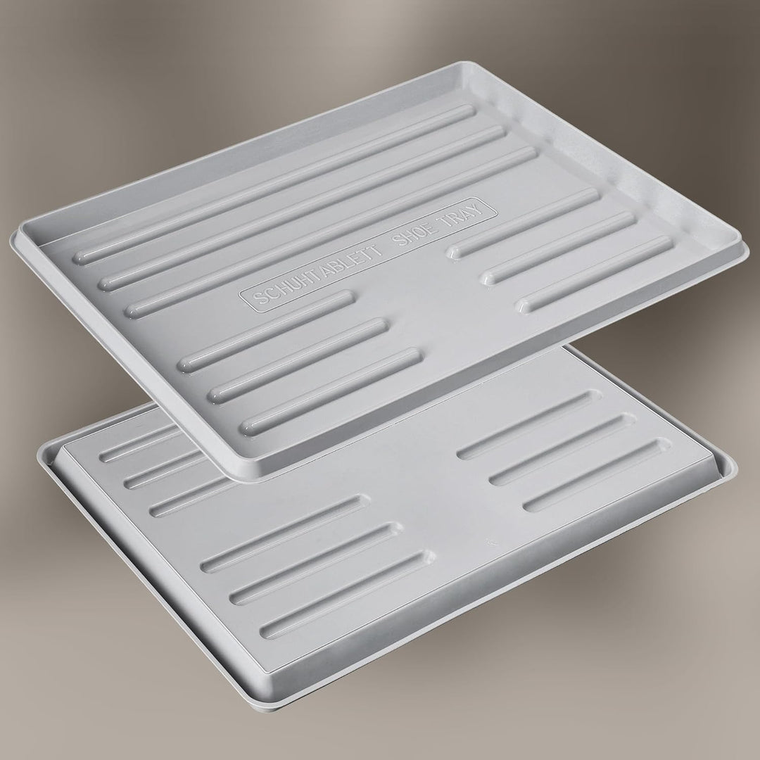 KOTARBAU® 2er Set Schuhabtropfschale 60x40 cm Abtropfmatte Schuhe Grau Schuhmatte Abtropfmatte Kunst