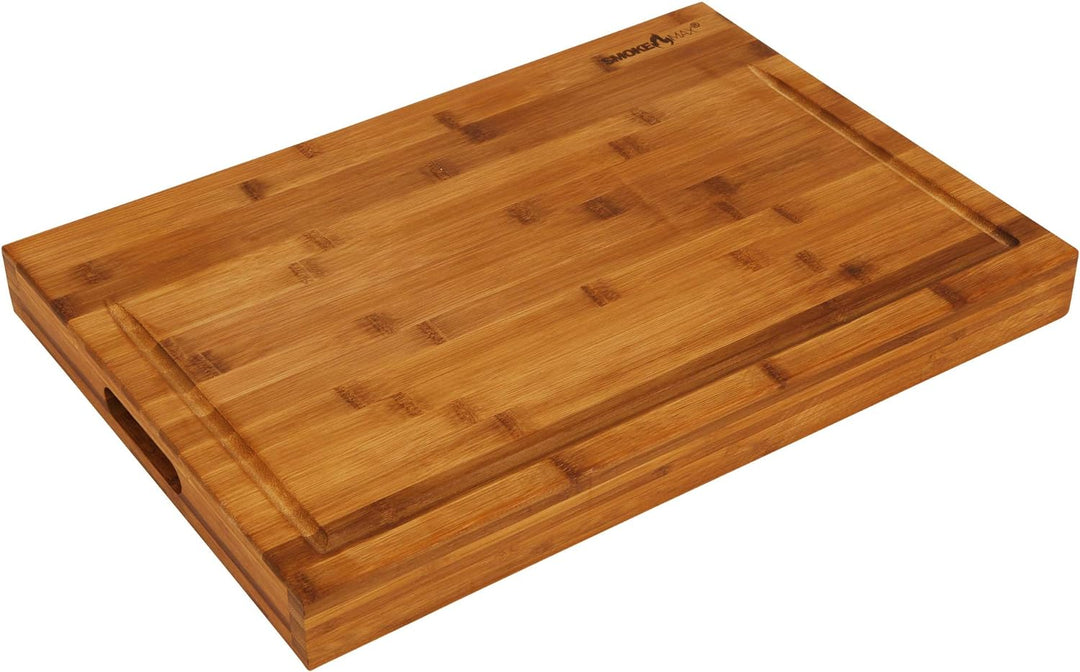 smokemax 2-1 60er Bambus Holzblock Schneidebrett & Servierbrett in Einem Bambusblock 2-1 60er Giga,