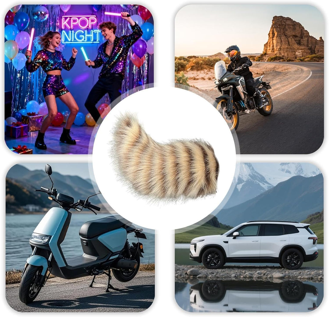 Niedliche Furry Tail Autodekoration, Pelziger Schwanz Fürs Auto, Autoanhänger Für Stossstange, Ferng