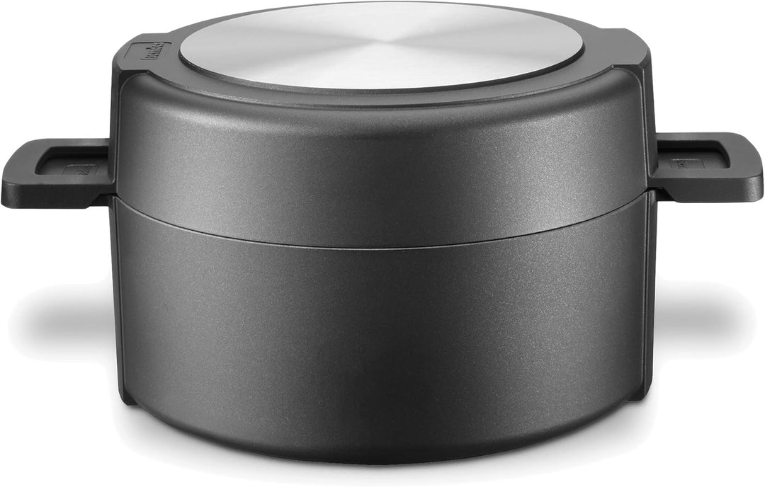 Berndes 035100 Double Round Kochgeschirrset, Kochtopf, 24 cm und Schmorkasserolle mit Glasdeckel, 24