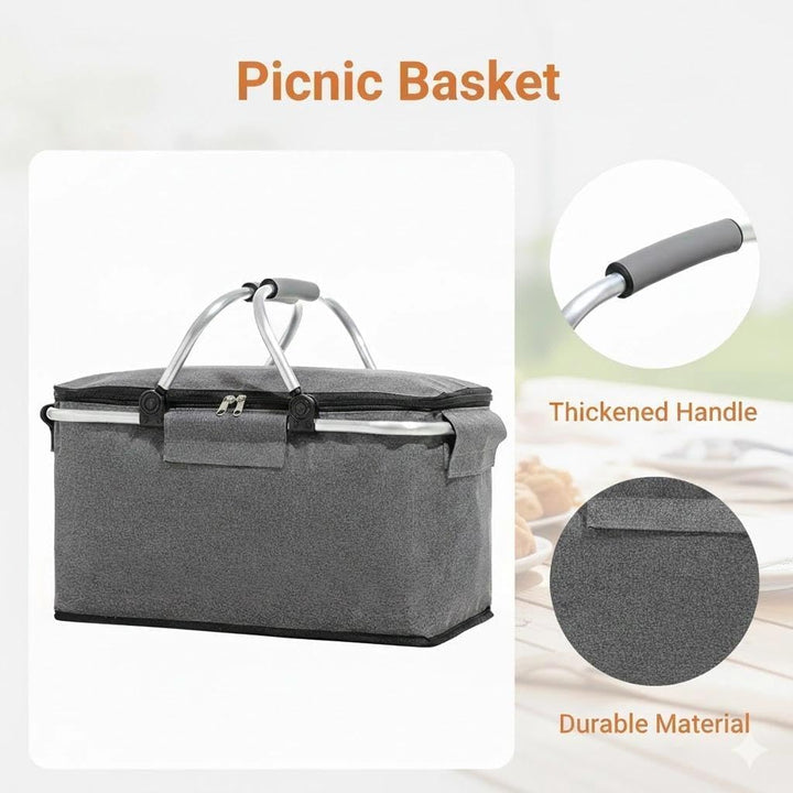Einkaufskorb Faltbar, Einkaufskorb mit Kühlfunktion, Thermo als Picknickkorb, Tragekorb, für Picknic