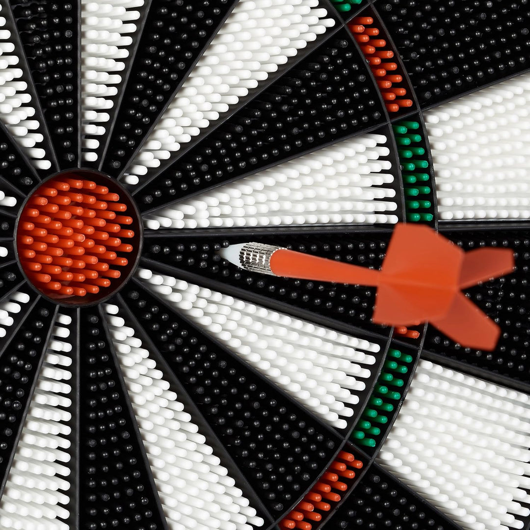 Relaxdays Dartscheibe 42 cm, Softdart Safety Darts, 6 Pfeile, kindgerecht, Standfuss Sicherheits-Dar