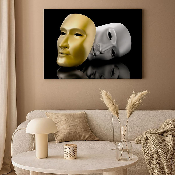 Bilder auf Leinwand Maske Theater Bühne Schauspieler Leinwandbild 70x50cm Wandbilder Dekoration Wohn