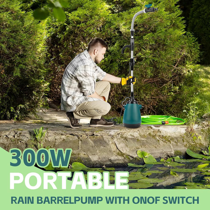 Akku-Tauchdruck/Regenfasspumpe Kompatibel mit Makita 18V Lithium Akku, Fördermenge max. 5000L/h, Sch