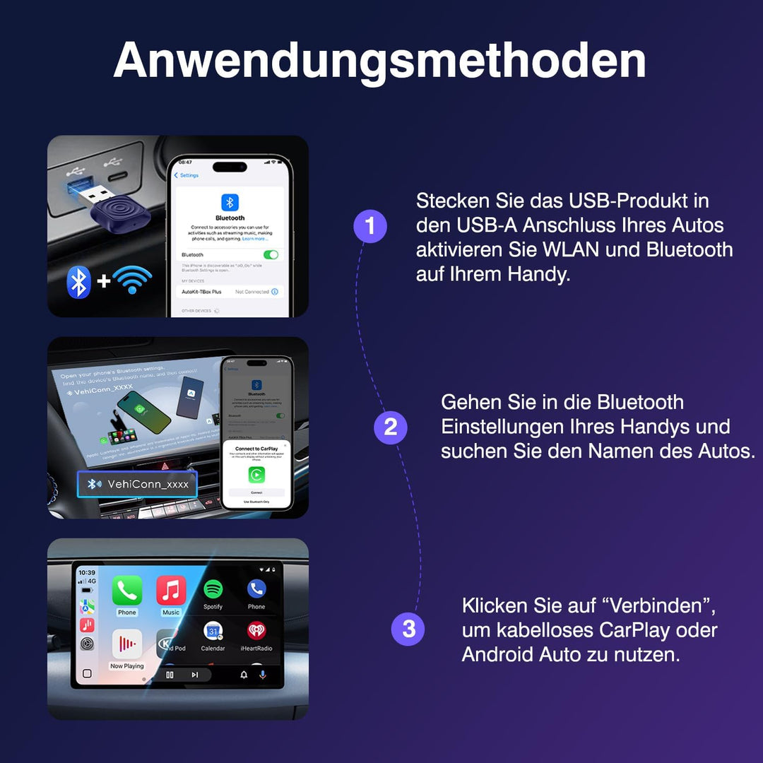 Carlinkit Wireless CarPlay Android Adapter USB Mini Ultra für werkseitig verkabeltes CarPlay & OEM W