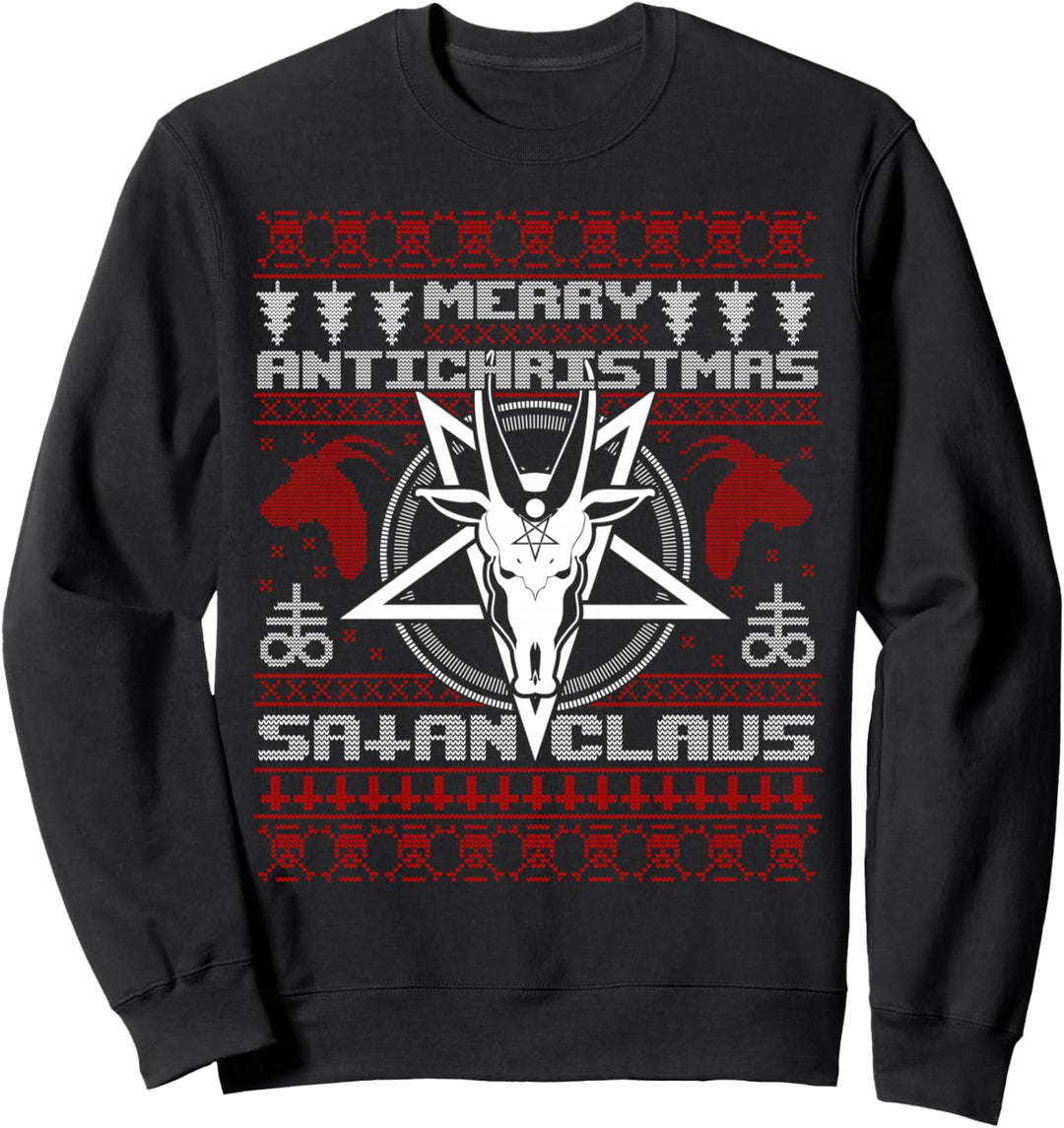 Merry Antichristmas Satan Claus Weihnachtspullover Motiv Sweatshirt
