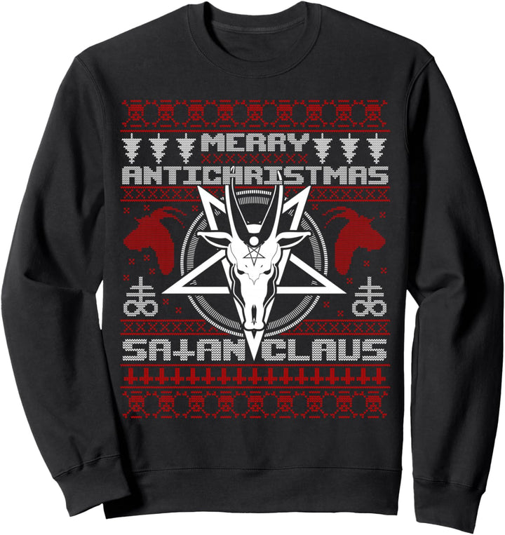 Merry Antichristmas Satan Claus Weihnachtspullover Motiv Sweatshirt