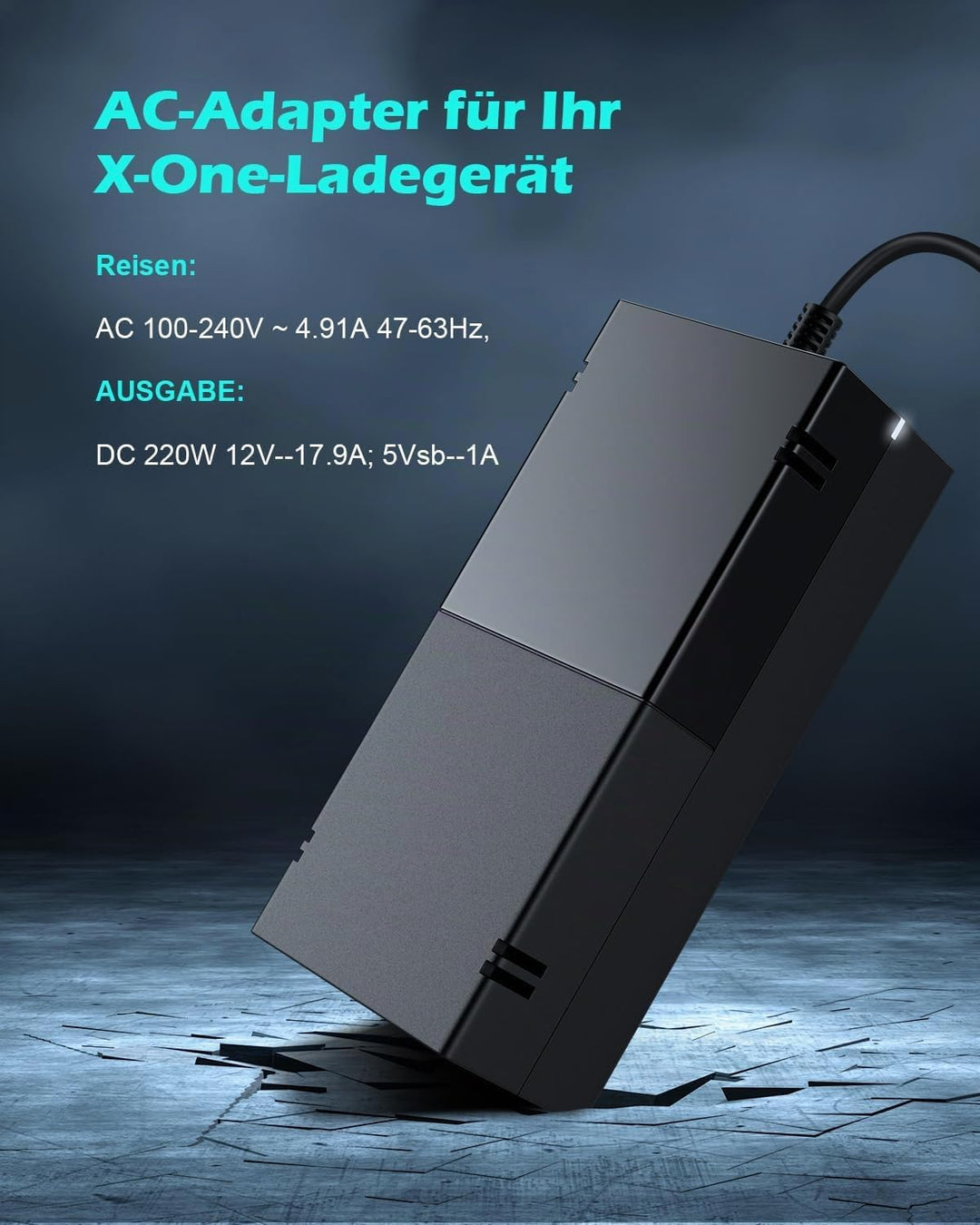 Xbox One Netzteil für Xbox One Konsolen Adapter Ladegerät mit EU Ladekable onsole Ersatz Kit Netztei