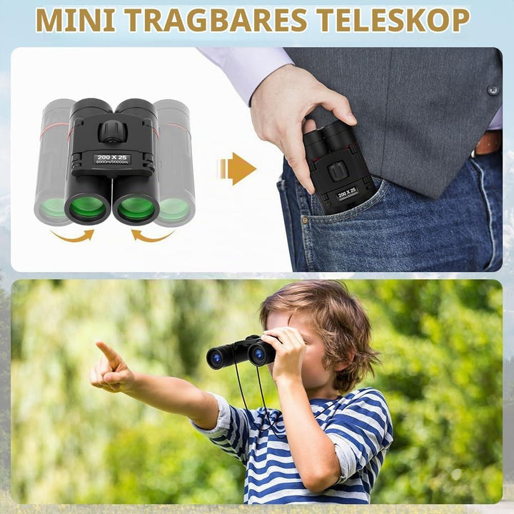 OFFCUP 200x25 Kompakt Fernglas für Erwachsene und Kinder, Ferngläser mit Tragetasche FaltbaresFeldst