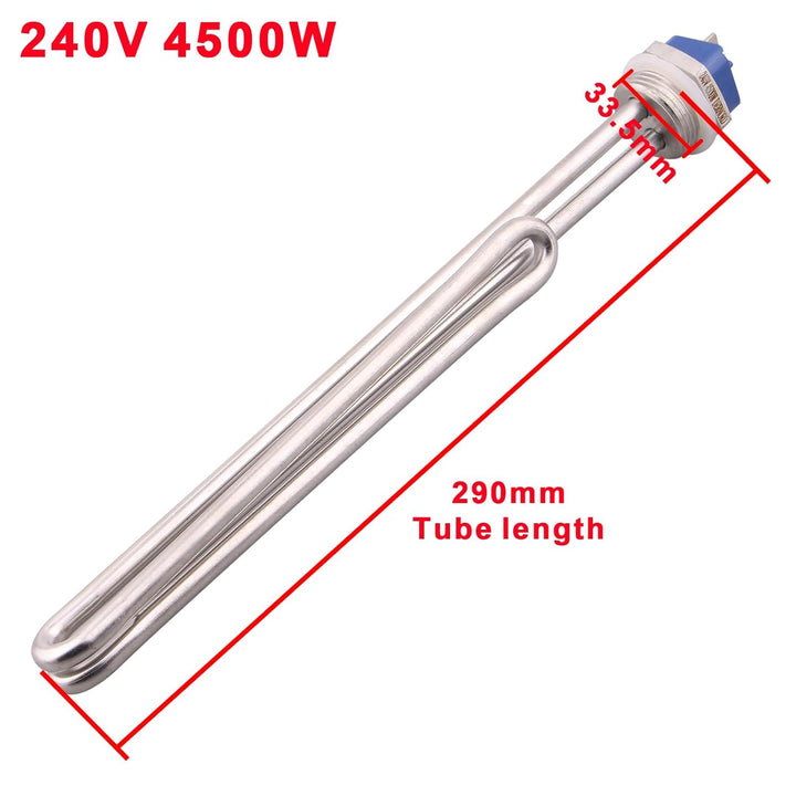 DERNORD 240V 4500W Foldback Heating Element Stainless Steel Heater Spare Part 1 Inch 33.5MM BSP Thre