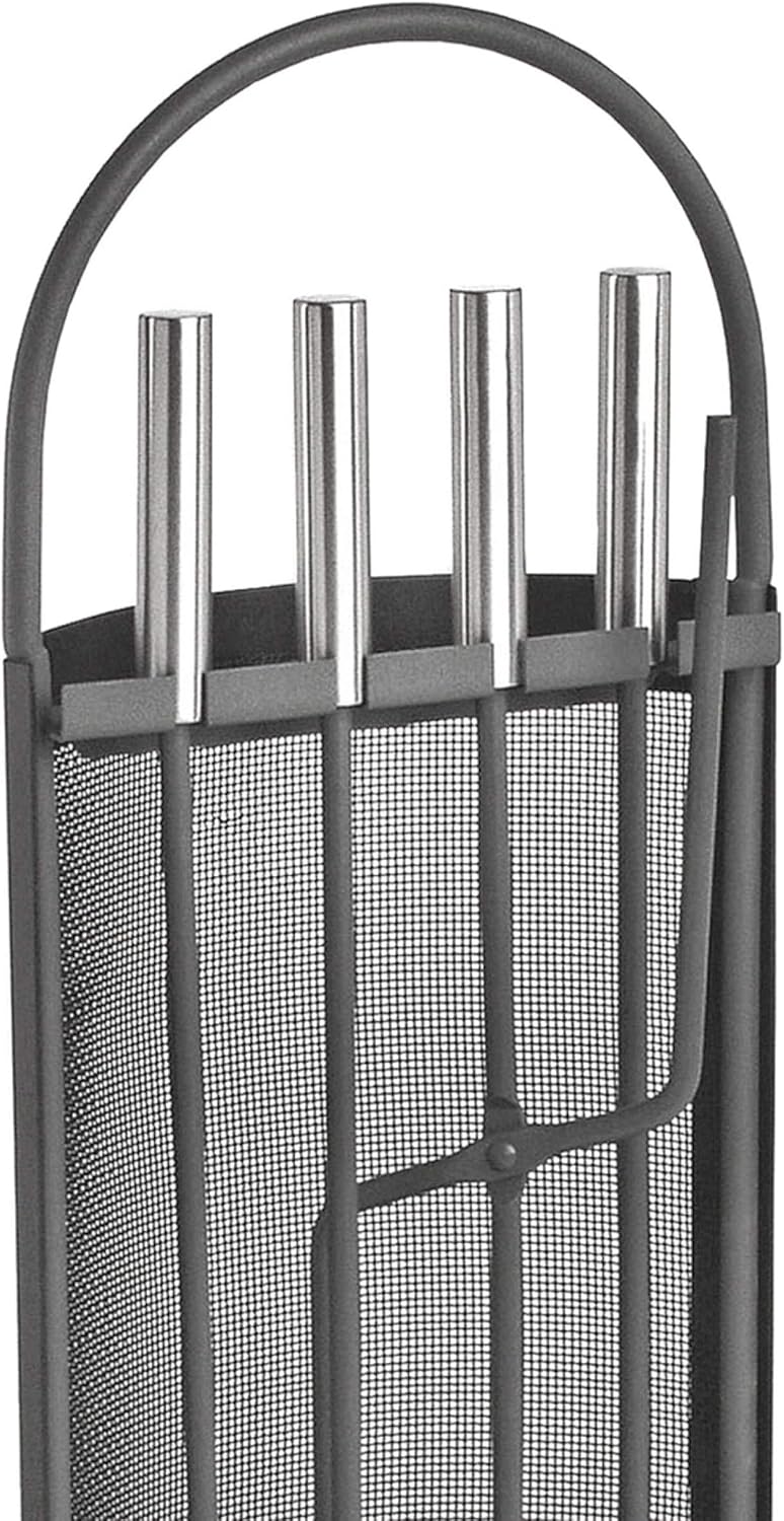 Lienbacher Kaminbesteck 344 - Anthrazit Grau beschichtet mit Griffen aus Edelstahl B/H/T = 23/66/15