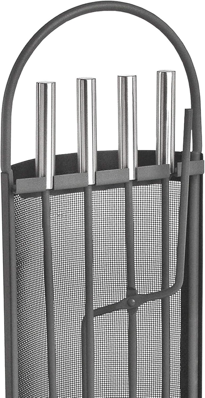 Lienbacher Kaminbesteck 344 - Anthrazit Grau beschichtet mit Griffen aus Edelstahl B/H/T = 23/66/15