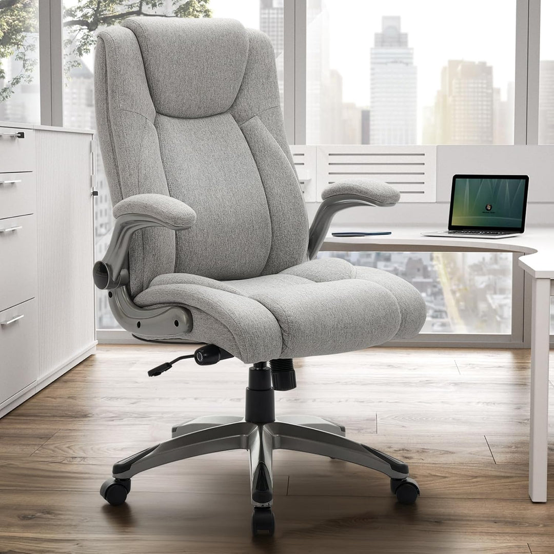 COLAMY Bürostuhl Ergonomisch, Chefsessel mit Hoher Rückenlehne, Ergonomischer 360° Drehstuhl für Bür