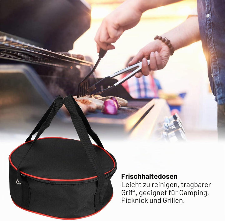 Topyond Picknicktasche Mittagessen Tasche,Tragbare Runde Geschirr-Aufbewahrungstasche,Geschirr Aufbe