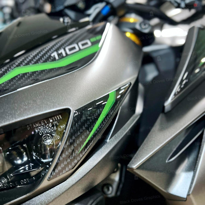 Black Doves Graphics 3D-Aufkleber aus Harz kompatibel mit Kawasaki Z1100 SE 2026 (GY1) | Made in Ita