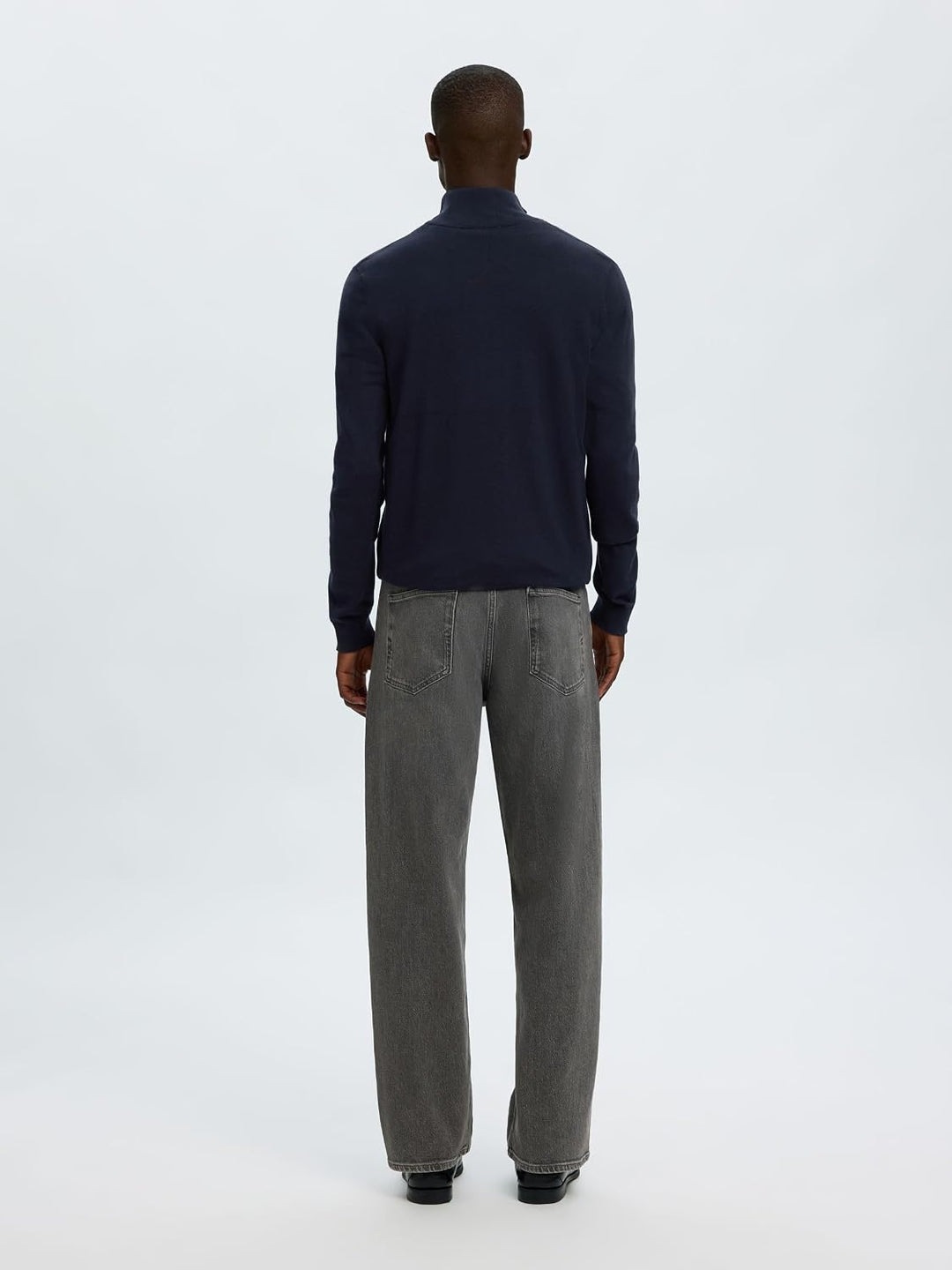 Herren Selected Basic Strickjacke | Einfarbiger Baumwolle Cardigan | SLHBERG Zip Longsleeve Sweatshi