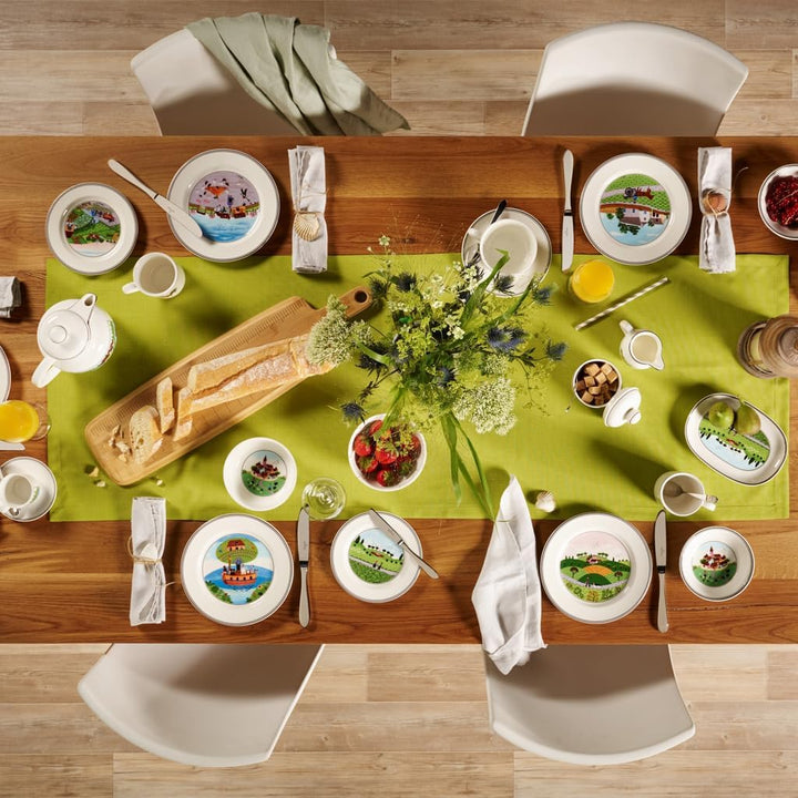 Villeroy und Boch Design Naif Brotteller Bauernhof, Premium Porzellan Brotteller 17 cm Kamin, Brotte